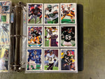 VTG Binder Full of 100+ 1990s NFL,NHL,NBA,MLB Trading Cards Larry Bird & more