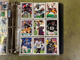 VTG Binder Full of 100+ 1990s NFL,NHL,NBA,MLB Trading Cards Larry Bird & more