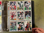 VTG Binder Full of 100+ 1990s NFL,NHL,NBA,MLB Trading Cards Larry Bird & more