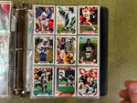 VTG Binder Full of 100+ 1990s NFL,NHL,NBA,MLB Trading Cards Larry Bird & more