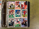 VTG Binder Full of 100+ 1990s NFL,NHL,NBA,MLB Trading Cards Larry Bird & more