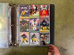 VTG Binder Full of 100+ 1990s NFL,NHL,NBA,MLB Trading Cards Larry Bird & more