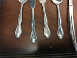 Vintage Lot Silverware Set Rodgers & Bro wooden box Knives spoons forks cloth 82