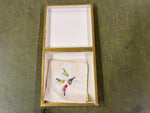 VTG Florentia Made in Italy Wagtail Keepsake Box Golden Gilded w/Handkerchiefs