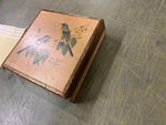 VTG Florentia Made in Italy Wagtail Keepsake Box Golden Gilded w/Handkerchiefs