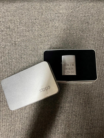 vtg 1998 Now I'm Smokin' polished chrome zippo lighter NIB never lit