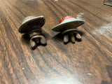 VTG 1960s Metal Motorcycle Cat Eye Red License Plate Reflectors Harley Indian