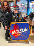 33x37 Molson golden Beer Sign Mirror Bar Tavern Man Cave Huge Breweriana Collect