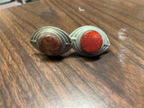 VTG 1960s Metal Motorcycle Cat Eye Red License Plate Reflectors Harley Indian