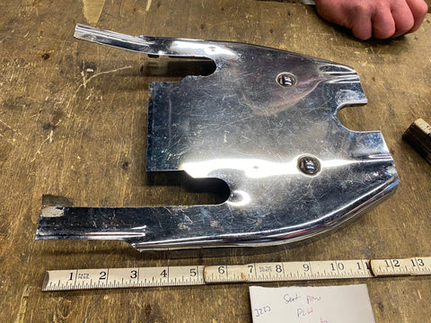 VTG HARLEY CHROME SEAT FRAME COVER PAN PANHEAD SHOVELHEAD BUDDY FLH GLIDE TRIM