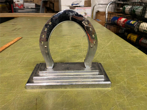 VTG Horseshoes Trophy Plate Holder 1960s Upside Down So the Bad Luck Runs Out