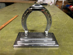 VTG Horseshoes Trophy Plate Holder 1960s Upside Down So the Bad Luck Runs Out