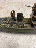 vtg antique CKO Kellerman K-351 Battleship wind up toy Germany WW2 tested works