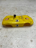 vtg 1964 Made in USA Eldon Porsche 1093-13 yellow slot car top only 1/32