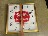 VTG 1950s Swift's Ice Cream Premium Brand Lighted Wall Pam Clock Tested See Desc