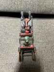 vtg antique unbranded cast iron detachable two horse drawn carriage toy