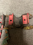 vtg antique unbranded cast iron detachable two horse drawn carriage toy
