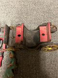 vtg antique unbranded cast iron detachable two horse drawn carriage toy