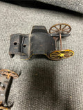 vtg antique unbranded cast iron detachable two horse drawn carriage toy