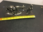 Vintage western shelf art drunk cowboy horse wooden base drifter home/barn décor