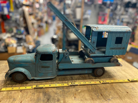 Vtg Structo Tin Toy Truck Steam Shovel 1930's Original 24" Survivor Flatbed Dodg