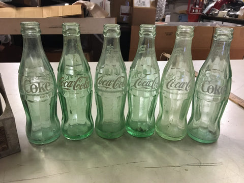 Six and a Half Oz Coke Coca Cola Green Glass Soda Pop Bottle