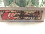 Vtg Coca-Cola 6 pack 6 1/2 oz glass bottles aluminum base steel handle case set