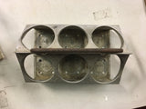 Vtg Coca-Cola 6 pack 6 1/2 oz glass bottles aluminum base steel handle case set