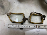 Antique WWII Cesco Motorcycle Goggles Safety Glasses Steampunk Harley Indian Vin