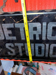 Vtg Sign Detrich Studio Reverse Glass Black Art Advertising 1920's Antique 17x9