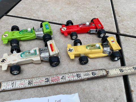 Funmate Lot Indy Car Japan 1960's Toy Vtg Formula one racer Set