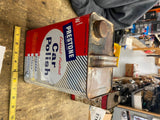 Vtg Oil can Polish Auto Car Garage Service Station Gallon Prestone Nice Graphi
