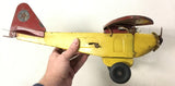Vtg 1930s Windup Steel Katz Tin Toy Airplane Litho Lights Battery 20" Steelbilt
