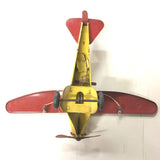 Vtg 1930s Windup Steel Katz Tin Toy Airplane Litho Lights Battery 20" Steelbilt