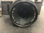 Vintage antique Canon AE-1 Program 50mm Film Camera w/50mm F1.8 Lens/ telephoto