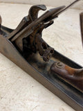 vtg antique unbranded smooth bottomed wood handled hand plane woodcarving tool