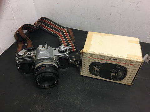 Vintage antique Canon AE-1 Program 50mm Film Camera w/50mm F1.8 Lens/ telephoto