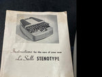 Vtg Lasalle Stenotype Machine Hard Case Instruction Manual Court manuscript 50's