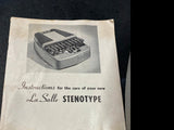 Vtg Lasalle Stenotype Machine Hard Case Instruction Manual Court manuscript 50's