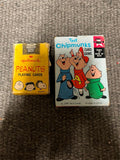 Lot of 2 vtg cartoon playing card decks: the chipmunks and Peanuts 1960s