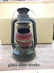 VINTAGE DIETZ LITTLE WIZARD BLUE KEROSENE LANTERN NY USA WITH RED PAINTED GLASS