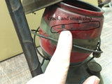 VINTAGE DIETZ LITTLE WIZARD BLUE KEROSENE LANTERN NY USA WITH RED PAINTED GLASS