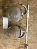 Pair Gas Light Lamp Sconse Victorian 1900's Globe Wall Antique Fixture Orig Glas
