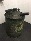 Vintage Gas Can Galvanized McLaughlin Brockport wooden handle antique 1 gallon