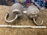 Pair Gas Light Lamp Sconse Victorian 1900's Globe Wall Antique Fixture Orig Glas