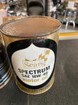 Sears Spectrum 10w40 Motor Oil Can Vtg Empty Gold 70's