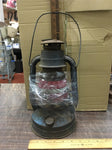 VINTAGE DIETZ LITTLE WIZARD BLUE KEROSENE LANTERN NY USA WITH RED PAINTED GLASS