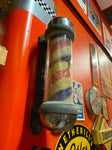 Vtg Kochs Glass Aluminum Rotating Light up Barber Pole 1920's Orig Antique Unres