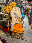 Vtg Pizza Pizza Little caesers mascot Advertising 5'8 Wood sign PICK UP ONLY!!!!