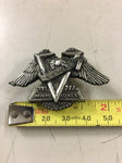 VTG motorcycle collectible old biker vest pin "Bald Eagle Milwaukee V-Twin" pin